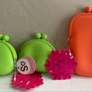 Neon Green and Neon Orange Coin Purse